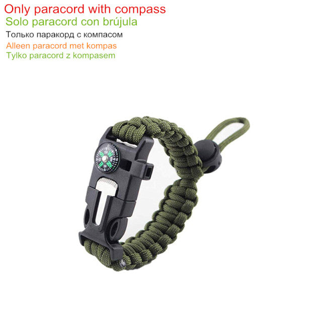 The Essential Survival Bracelet with Waterproof Compass, LED Flashlight, & Whistle