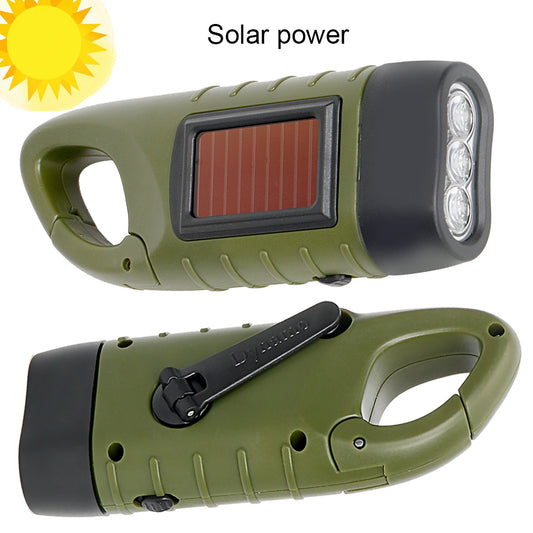 The Essential Survival Solar-Powered Crank LED Flashlight