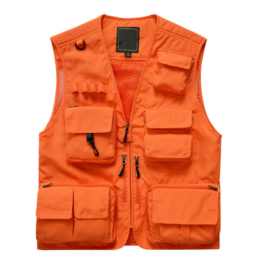 Mountainskin Men Hiking Vests Outdoor Multi-pockets Unloading Dry Thin Mesh Military Cargo Male Photograp Coats Waistcoat VA707