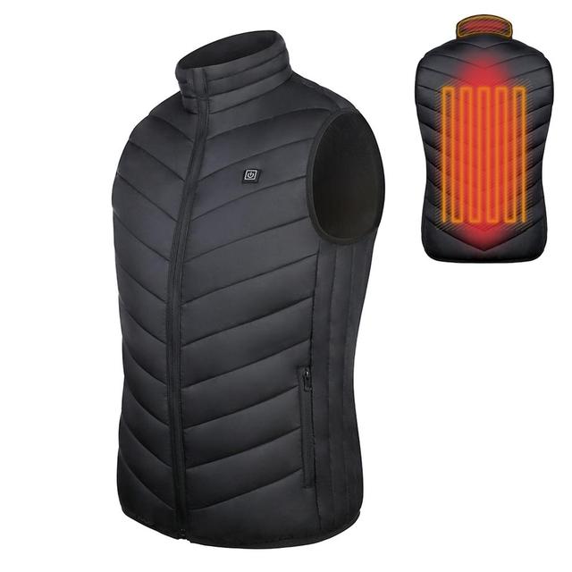 Winter Electric Heating Jacket USB Heated Vest Feather Camping Hiking Riding Golf Hunting Thermal Clothing For Men &amp; Women