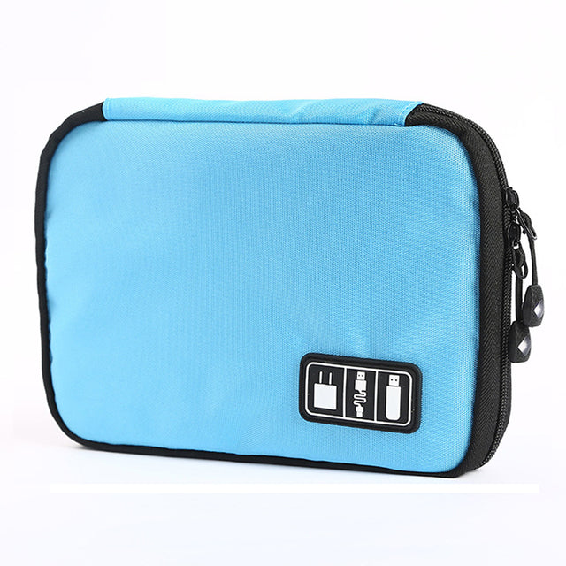 Outdoor Travel Kit Waterproof Nylon Cable Holder Bag Electronic Accessories USB Drive Storage Case Camping Hiking Organizer Bag