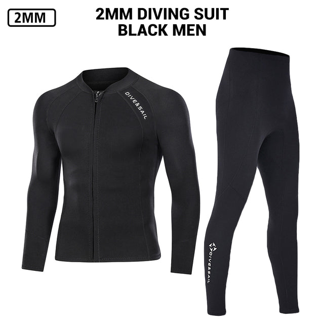 Neoprene 2MM Men Women Wetsuit Jacket Pants Scuba Diving Suit Surf Snorkeling Underwater Fishing Spearfishing Kitesurf Equipment