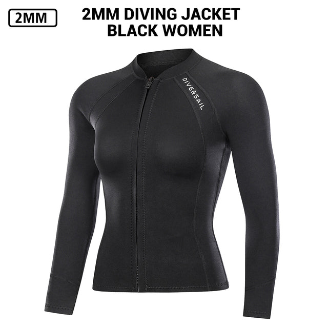 Neoprene 2MM Men Women Wetsuit Jacket Pants Scuba Diving Suit Surf Snorkeling Underwater Fishing Spearfishing Kitesurf Equipment