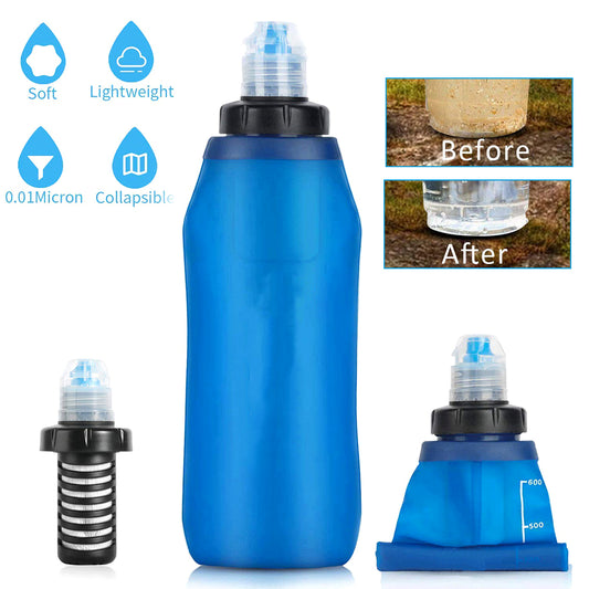 The Essential Ultralight 600mL Survival Water Bottle with Built-In Filter