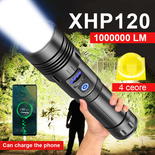 Super XHP120 Most Powerful Led Flashlight XHP90 High Power Torch light Rechargeable Tactical flashlight 18650 Usb Camping Lamp