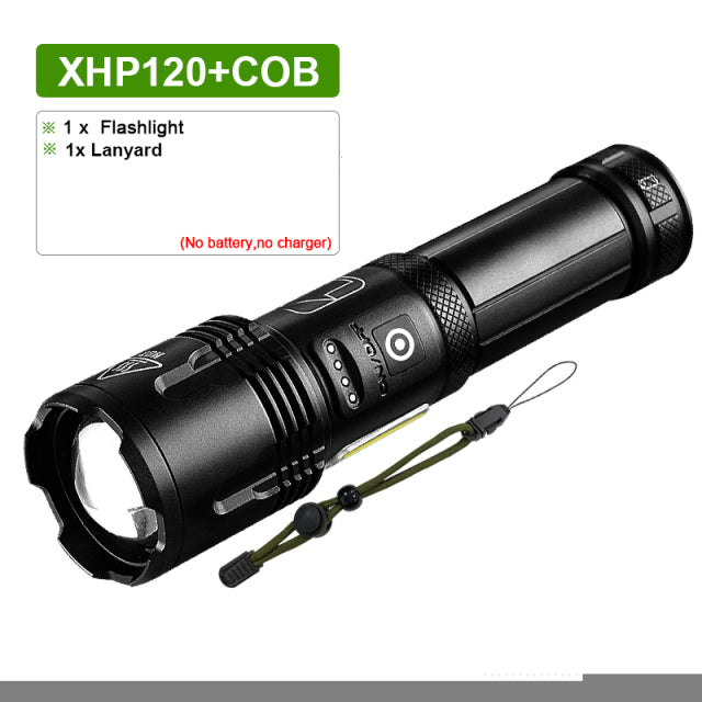 Super XHP120 Most Powerful Led Flashlight XHP90 High Power Torch light Rechargeable Tactical flashlight 18650 Usb Camping Lamp