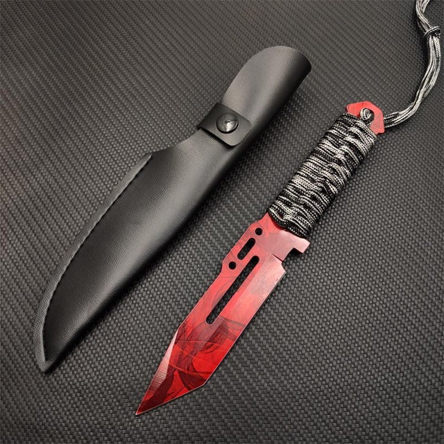 The Essential Survival Fixed-Blade Knife with Paracord-Wrapped Handle & Sheath