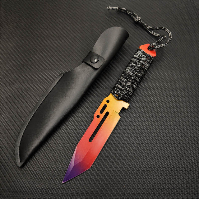 The Essential Survival Fixed-Blade Knife with Paracord-Wrapped Handle & Sheath