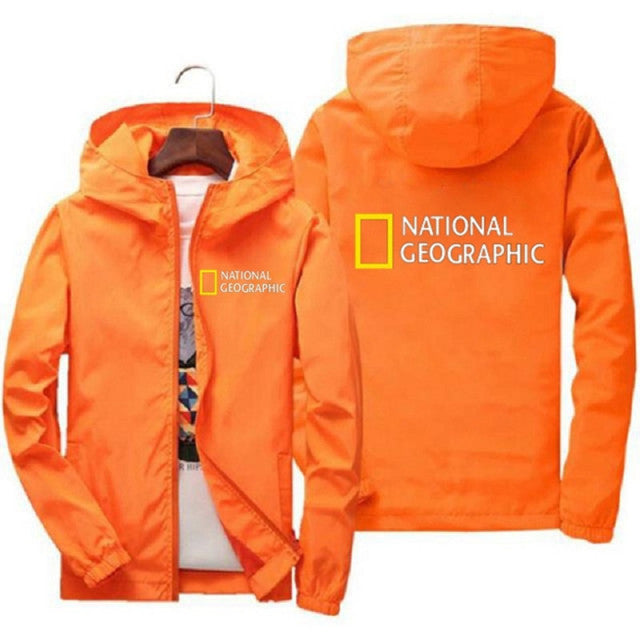 National Geographic Jacket Men&#39;s Survey Explorer Top Jacket Men&#39;s Fashion Outdoor Clothing Funny Windbreaker Hoodie