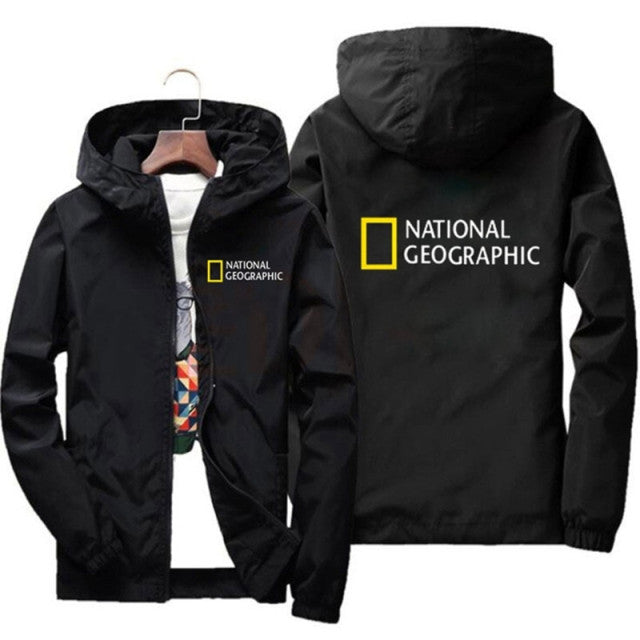 National Geographic Jacket Men&#39;s Survey Explorer Top Jacket Men&#39;s Fashion Outdoor Clothing Funny Windbreaker Hoodie