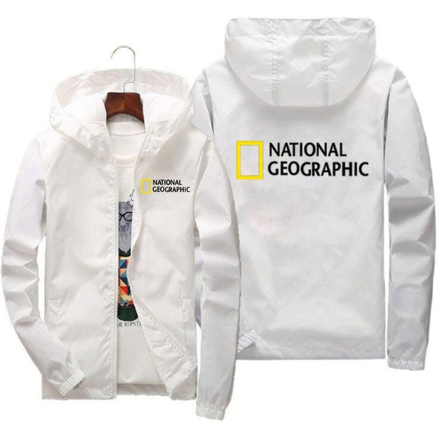 National Geographic Jacket Men&#39;s Survey Explorer Top Jacket Men&#39;s Fashion Outdoor Clothing Funny Windbreaker Hoodie