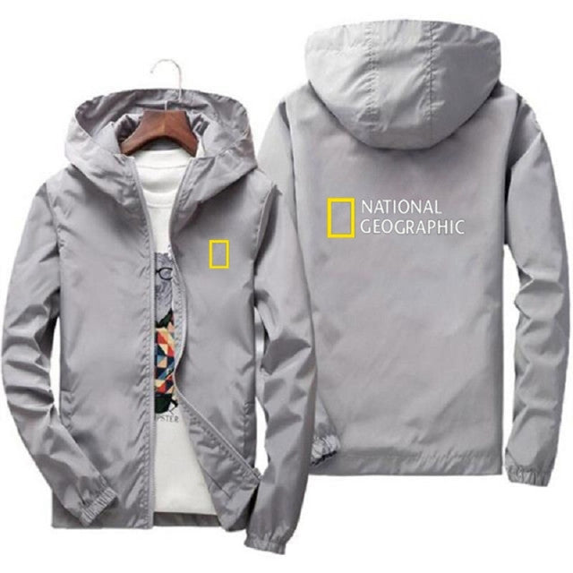 National Geographic Jacket Men&#39;s Survey Explorer Top Jacket Men&#39;s Fashion Outdoor Clothing Funny Windbreaker Hoodie