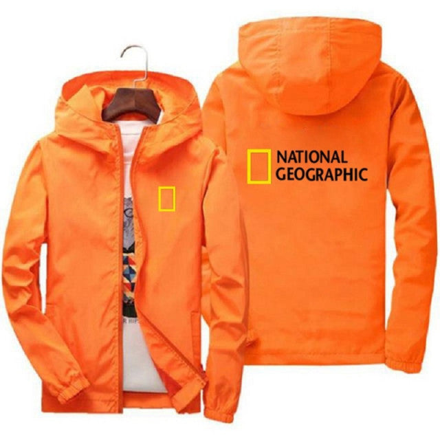 National Geographic Jacket Men&#39;s Survey Explorer Top Jacket Men&#39;s Fashion Outdoor Clothing Funny Windbreaker Hoodie