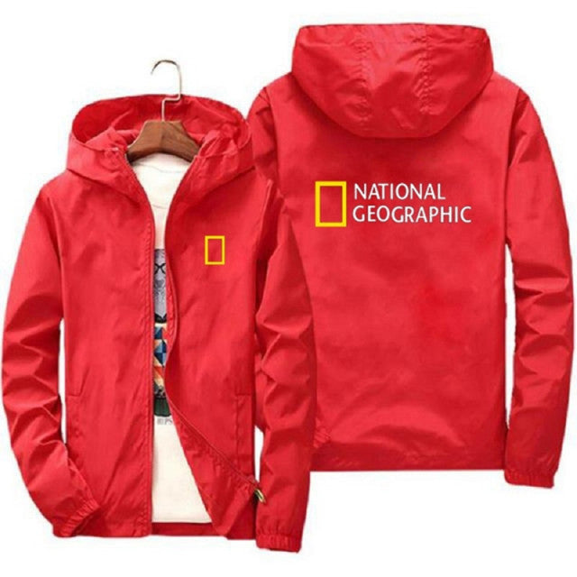 National Geographic Jacket Men&#39;s Survey Explorer Top Jacket Men&#39;s Fashion Outdoor Clothing Funny Windbreaker Hoodie