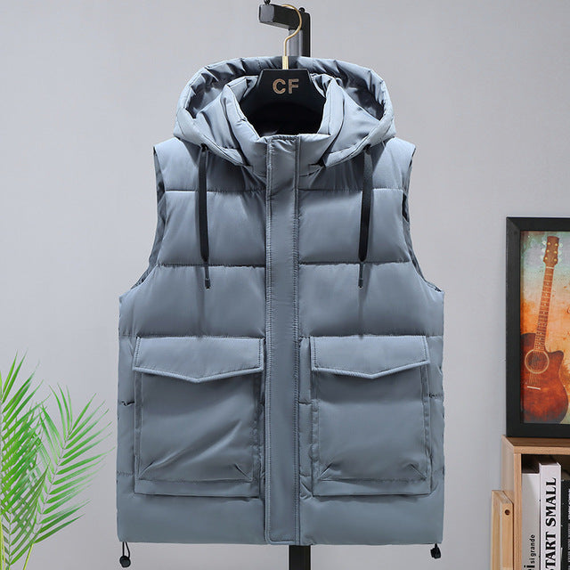 Men Vests Winter Sleeveless Jacket Cargo Man Hoodies Thick Camouflage Men&#39;s Clothing Plus Size 6XL 7XL 8XL 9XL Mens Waistcoat