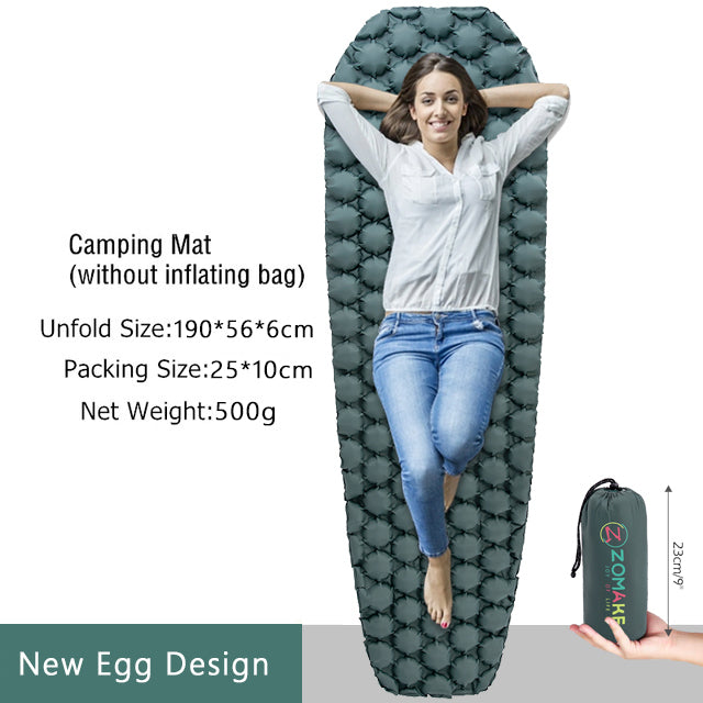 Zomake ultralight sleeping pad fast filling air bag camping sleeping mattress trekking hiking camping mattress inflatable Single