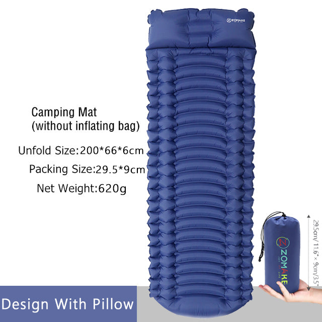 Zomake ultralight sleeping pad fast filling air bag camping sleeping mattress trekking hiking camping mattress inflatable Single