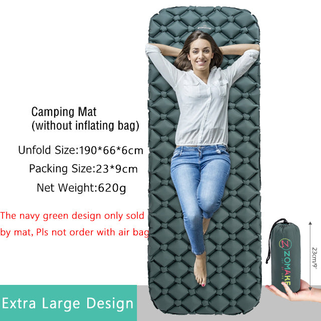 Zomake ultralight sleeping pad fast filling air bag camping sleeping mattress trekking hiking camping mattress inflatable Single