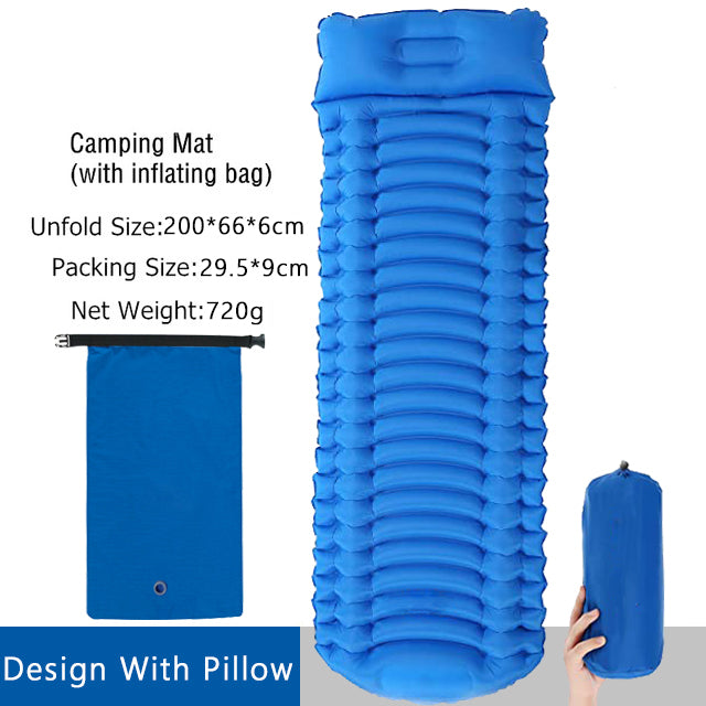 Zomake ultralight sleeping pad fast filling air bag camping sleeping mattress trekking hiking camping mattress inflatable Single