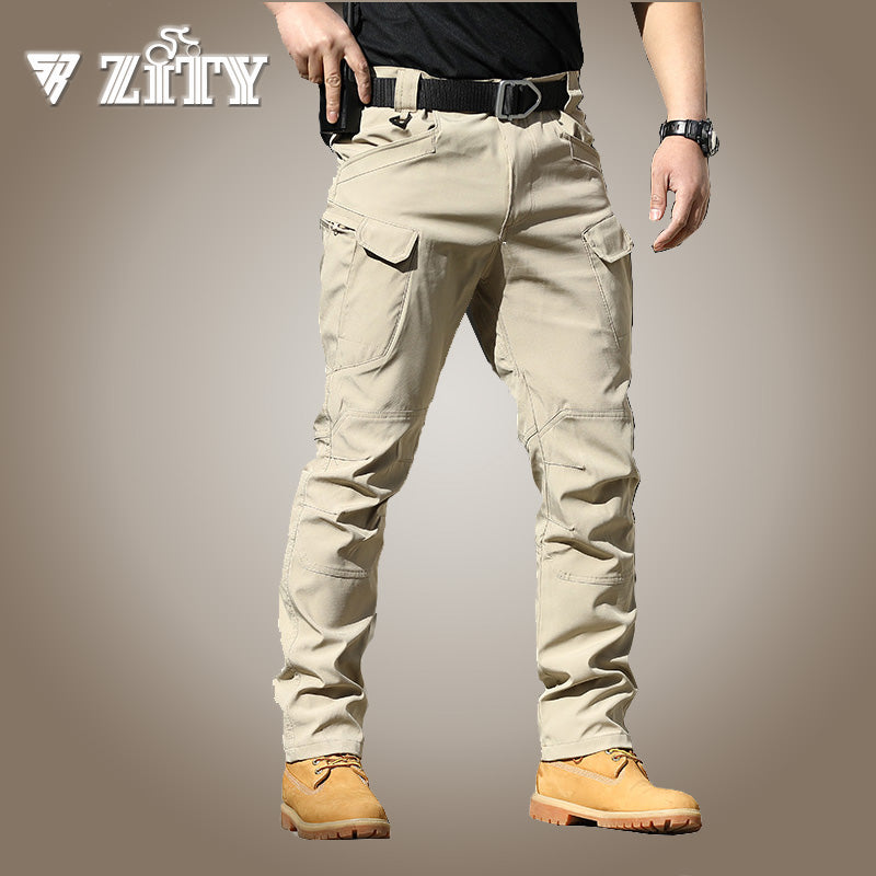 New Mens Tactical Pants Multi Pocket Elastic Military Trousers Male Casual Autumn Spring Cargo Pants For Men Clothing Slim Fit