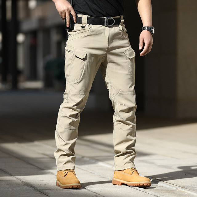 New Mens Tactical Pants Multi Pocket Elastic Military Trousers Male Casual Autumn Spring Cargo Pants For Men Clothing Slim Fit