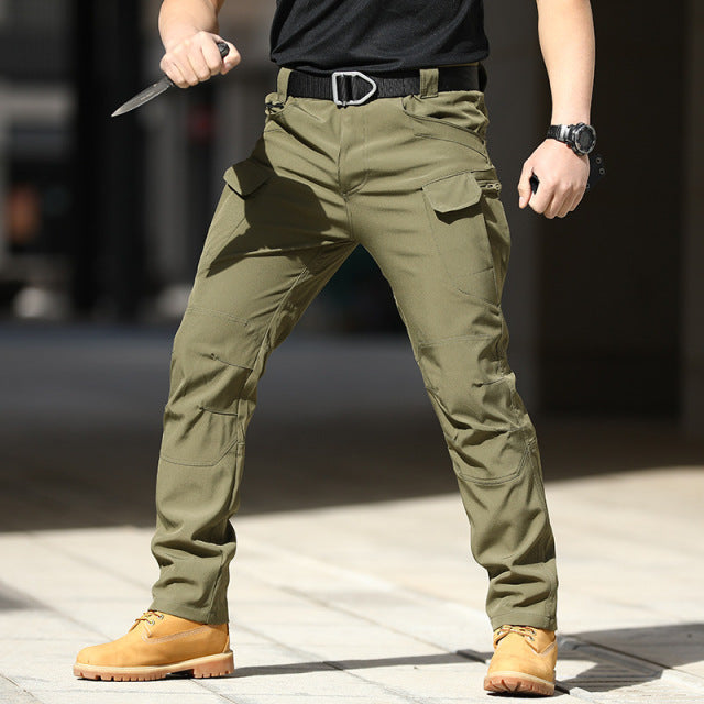 New Mens Tactical Pants Multi Pocket Elastic Military Trousers Male Casual Autumn Spring Cargo Pants For Men Clothing Slim Fit