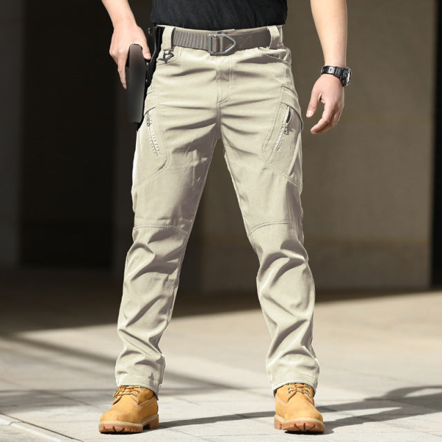 New Mens Tactical Pants Multi Pocket Elastic Military Trousers Male Casual Autumn Spring Cargo Pants For Men Clothing Slim Fit