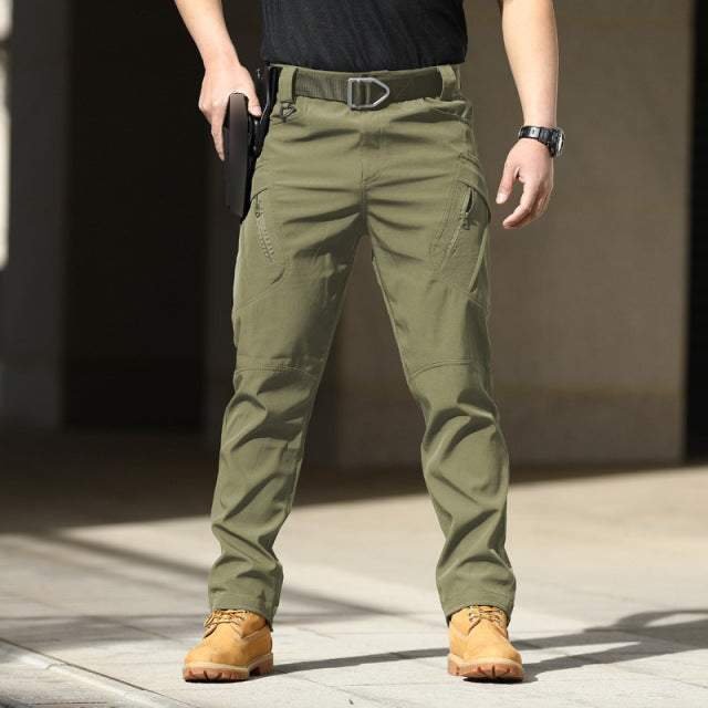 New Mens Tactical Pants Multi Pocket Elastic Military Trousers Male Casual Autumn Spring Cargo Pants For Men Clothing Slim Fit