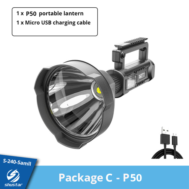 Super bright LED Portable Spotlights Flashlight searchlight With P70.2 Lamp Bead Mountable bracket Suitable for expeditions,etc.