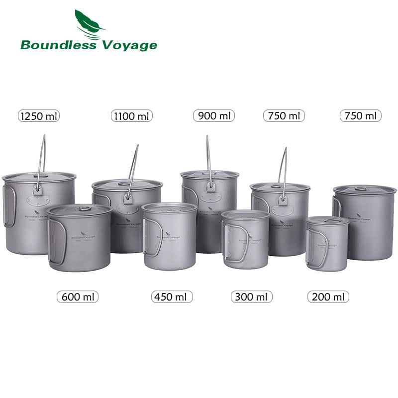 The Ultimate Survival Titanium Camping Pot Cup Set