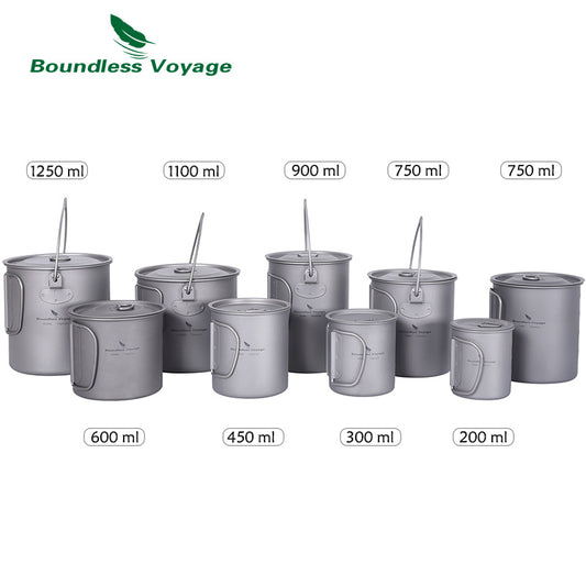 The Ultimate Survival Titanium Camping Pot Cup Set