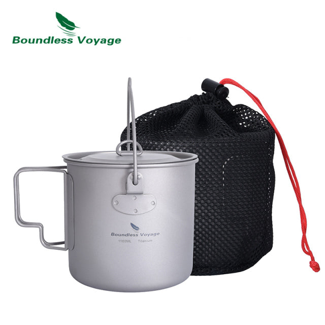 The Ultimate Survival Titanium Camping Pot Cup Set