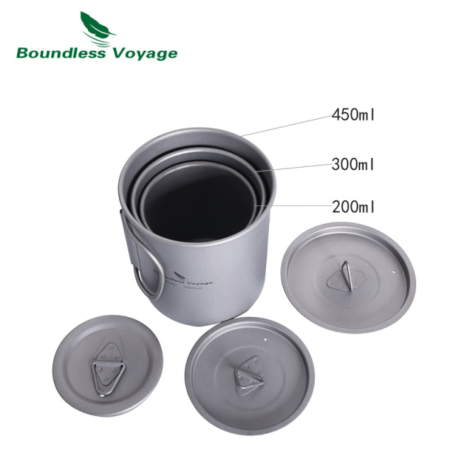 The Ultimate Survival Titanium Camping Pot Cup Set