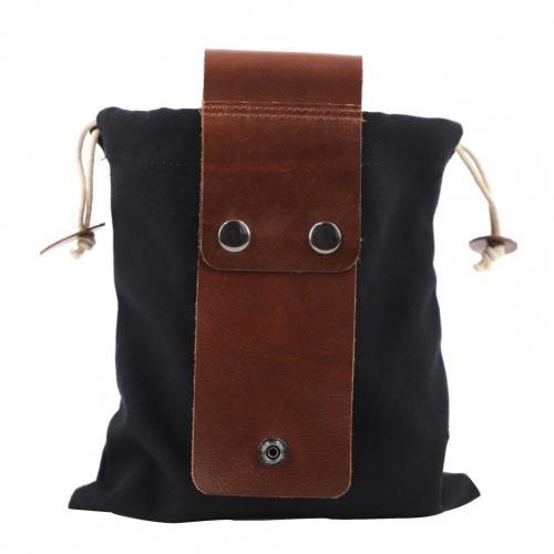 Outdoor Hiking Foraging Pouch Garden Fruit Picking Bag with Drawstring Waxed Leather Canvas Jungle Outdoor Camping Storage Bags