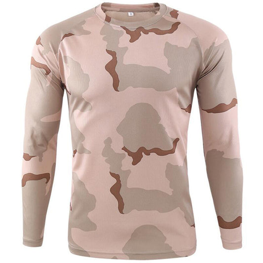 Summer Camouflage T-shirt Quick-Drying Breathable Long Sleeve Tops Men Hiking Camping Hunting Clothing Military Tactical T-Shirt