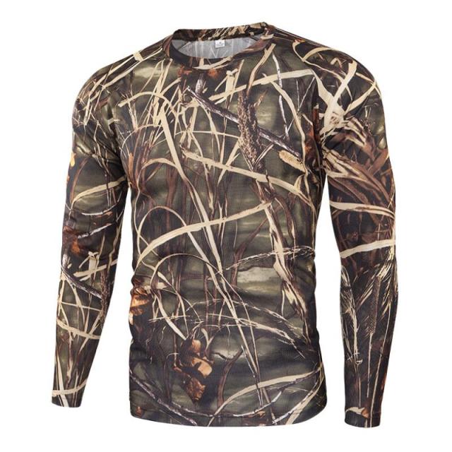 Summer Camouflage T-shirt Quick-Drying Breathable Long Sleeve Tops Men Hiking Camping Hunting Clothing Military Tactical T-Shirt