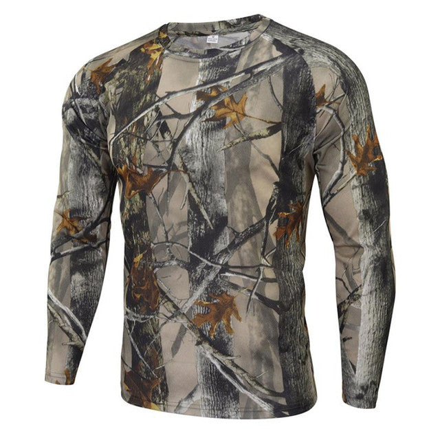 Summer Camouflage T-shirt Quick-Drying Breathable Long Sleeve Tops Men Hiking Camping Hunting Clothing Military Tactical T-Shirt