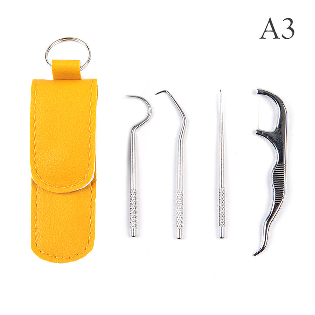 Portable Titanium Toothpick Bag Set Reusable Metal Toothpicks With Holders For Outdoor Picnics And Camping Sarro Dientes Tool