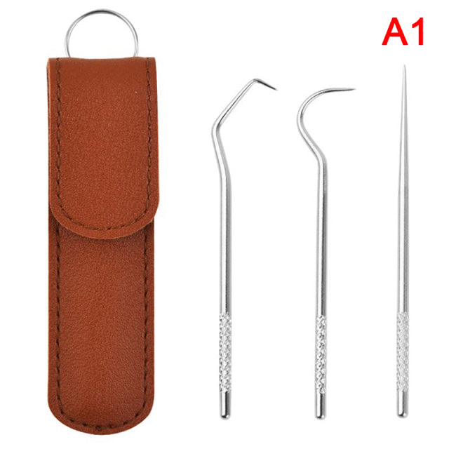 Portable Titanium Toothpick Bag Set Reusable Metal Toothpicks With Holders For Outdoor Picnics And Camping Sarro Dientes Tool