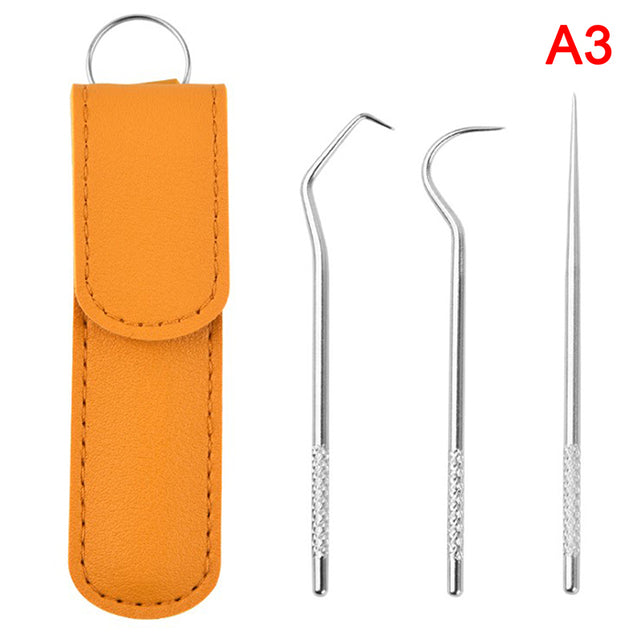 Portable Titanium Toothpick Bag Set Reusable Metal Toothpicks With Holders For Outdoor Picnics And Camping Sarro Dientes Tool