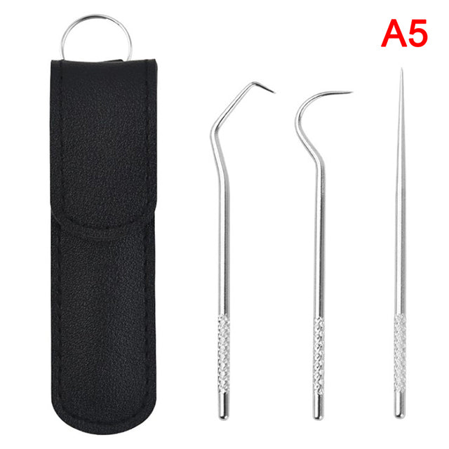 Portable Titanium Toothpick Bag Set Reusable Metal Toothpicks With Holders For Outdoor Picnics And Camping Sarro Dientes Tool