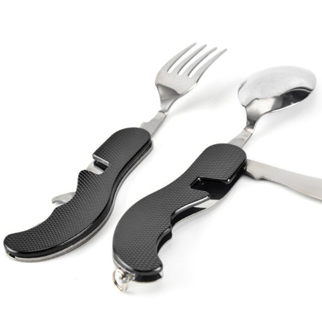 The 4-in-1 Stainless Steel Folding Tableware Set Multitool