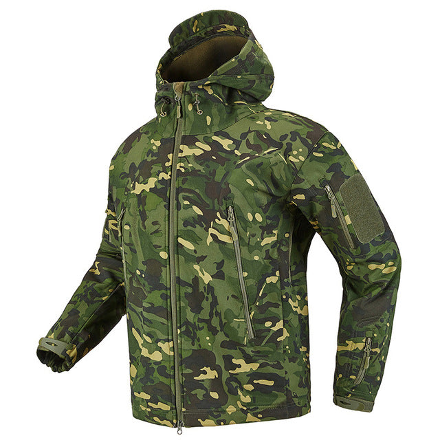 Outdoor Fleece Warm Hiking Jackets Softshell Waterproof Windbreaker Coats Military Tactical Camo Outerwear Hunting Clothing