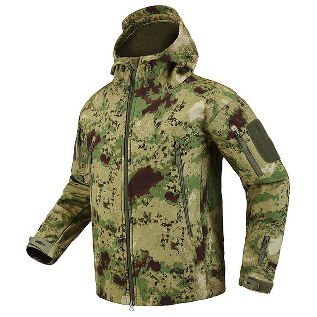 Outdoor Fleece Warm Hiking Jackets Softshell Waterproof Windbreaker Coats Military Tactical Camo Outerwear Hunting Clothing