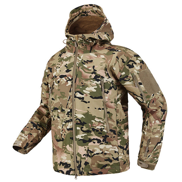 Outdoor Fleece Warm Hiking Jackets Softshell Waterproof Windbreaker Coats Military Tactical Camo Outerwear Hunting Clothing