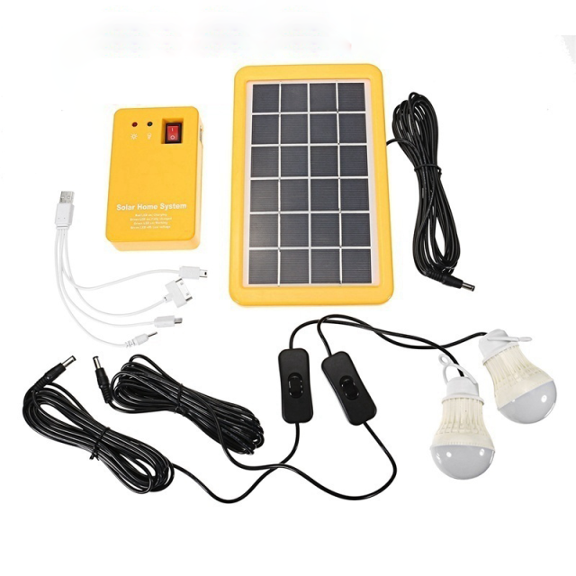 The Poratable Solar Powered Panel LED Light Bulb Kit