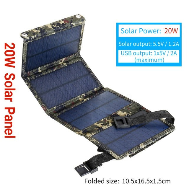 The Essential Survival 20W USB Foling Solar Panel Backpack