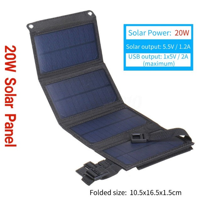 The Essential Survival 20W USB Foling Solar Panel Backpack