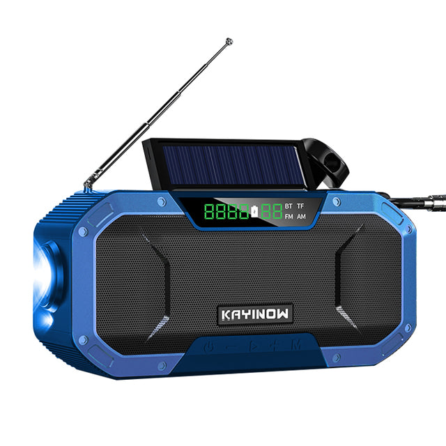 Portable Radio Survival Hand Crank AM FM SOS Emergency Radio Reading Lamp Flashlight Solar Charging 5000mAh Power Bank For Phone