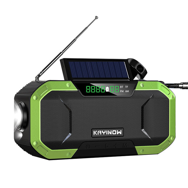 Portable Radio Survival Hand Crank AM FM SOS Emergency Radio Reading Lamp Flashlight Solar Charging 5000mAh Power Bank For Phone